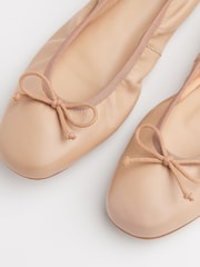 LK Bennett Natural Trilly Leather Ballerina Pumps - Image 4 of 4