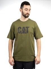 Caterpillar Green 100% Cotton Trademark Logo T-Shirt - Image 1 of 5