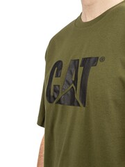 Caterpillar Green 100% Cotton Trademark Logo T-Shirt - Image 4 of 5
