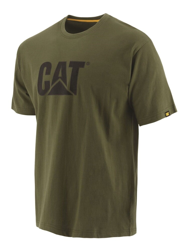 Caterpillar Green 100% Cotton Trademark Logo T-Shirt - Image 5 of 5