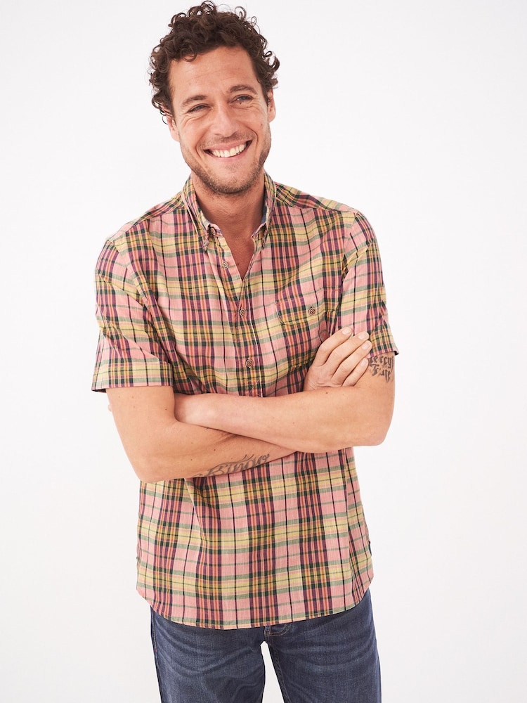 White Stuff Pink Clifton Madras Check Shirt - Image 1 of 6 White Stuff Pink Clifton Madras Check Shirt - Image 1 of 6