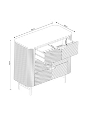 Light Grey Valencia Marble and Mango Wood 3 Drawer Wide Bedside Table - Image 4 of 10