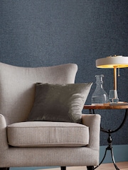 Graham & Brown Blue Twill Denim 10M Wallpaper - Image 1 of 3