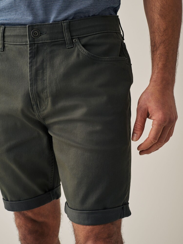 Khaki Green Motionflex 5 Pocket Chino Shorts - Image 1 of 7 Khaki Green Motionflex 5 Pocket Chino Shorts - Image 1 of 7