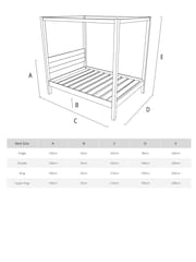 Get Laid Beds Coffee Bean Four Poster Classic Square Leg Solid Wood Bed - Image 3 of 3