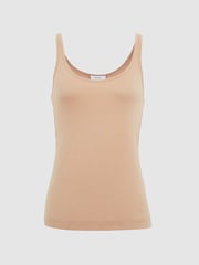 Reiss Nude Arla Scoop Neck Second Skin Vest Top - Image 2 of 7