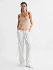 Reiss Nude Arla Scoop Neck Second Skin Vest Top - Image 4 of 7