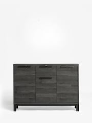 Black Bronx Oak Effect Slim Large Sideboard - Image 4 of 10