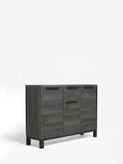 Black Bronx Oak Effect Slim Large Sideboard - Image 6 of 10