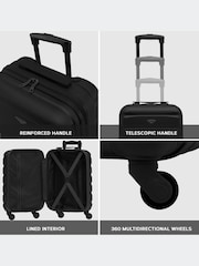 Flight Knight Black Mono Medium Hardcase Lightweight Check In Suitcase With 4 Wheels - Image 5 of 7