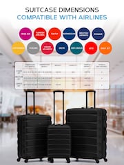 Flight Knight Black Mono Medium Hardcase Lightweight Check In Suitcase With 4 Wheels - Image 6 of 7