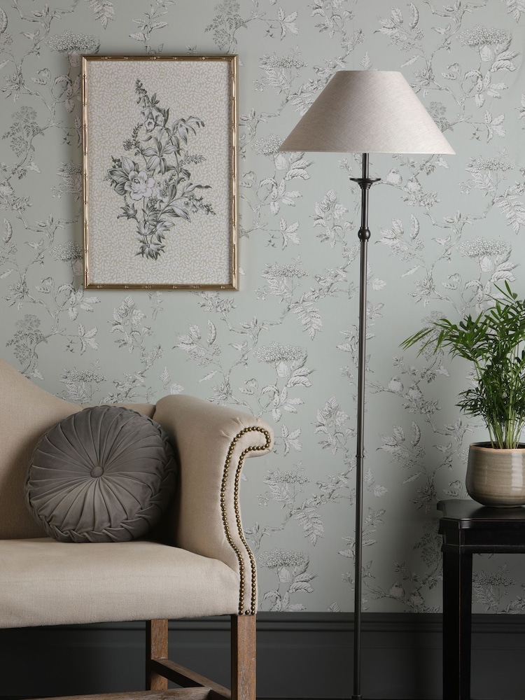 Laura Ashley Black Ludchurch Complete Floor Lamp - Image 2 of 5