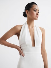 Reiss White Grace Maxi Dress With Cape - Image 3 of 8