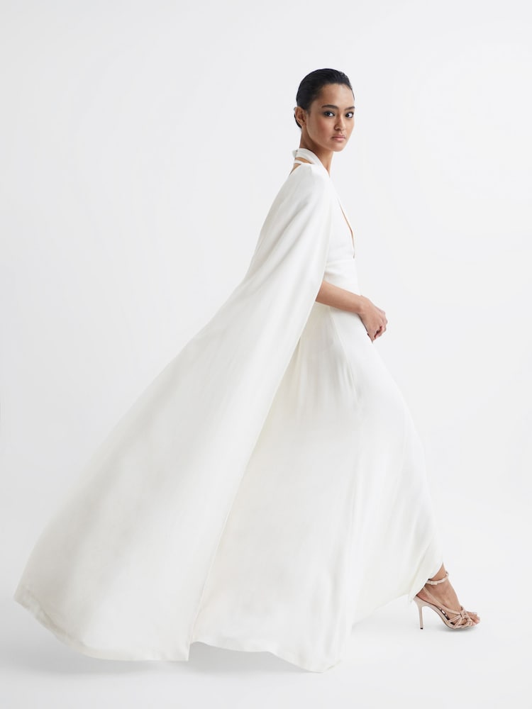 Buy Reiss White Grace Maxi Dress With Cape from the Next UK online