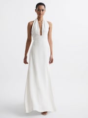 Reiss White Grace Maxi Dress With Cape - Image 7 of 8