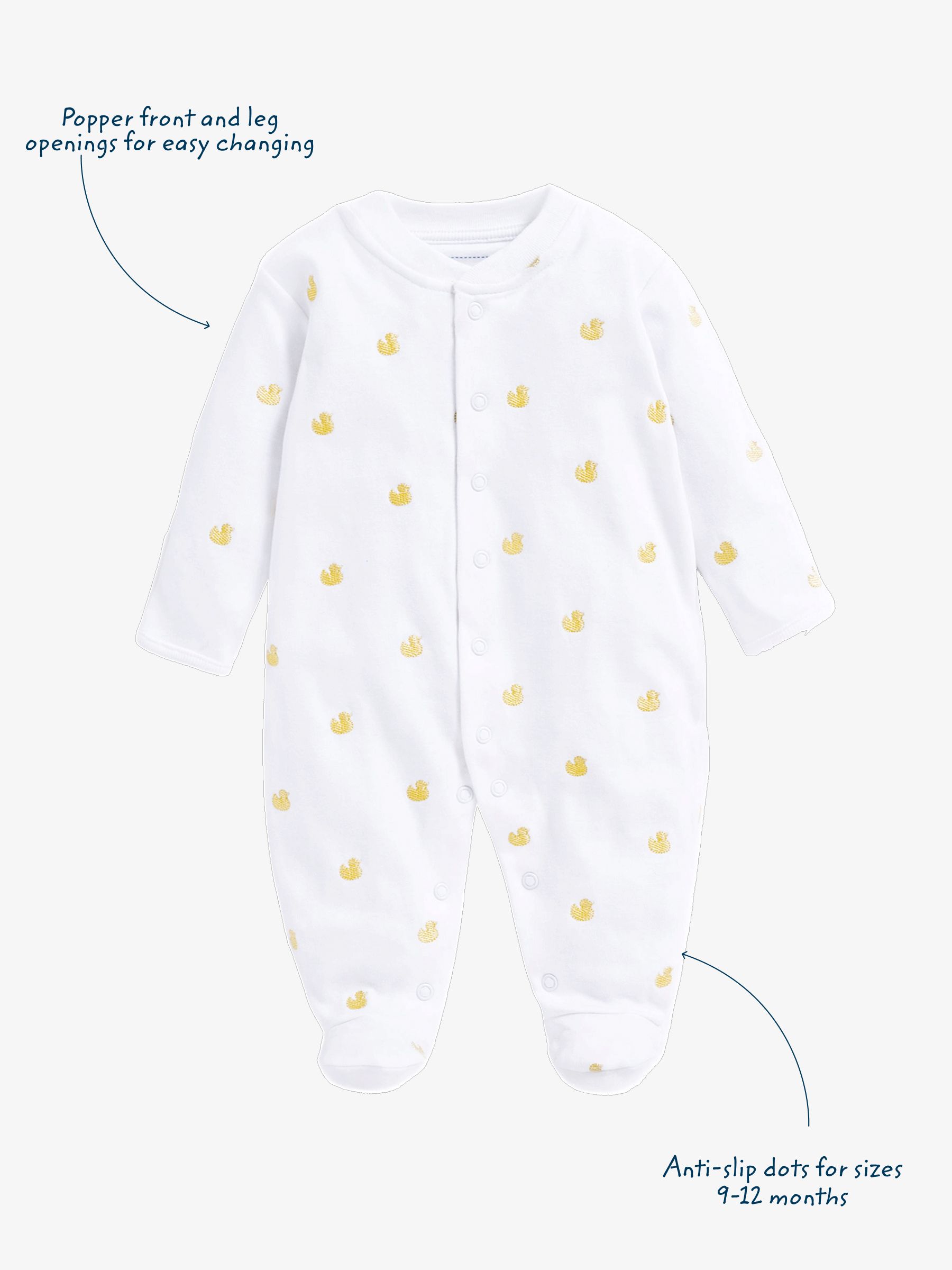 Next：日本 イエロー アヒル - JoJo Maman Bébé 刺繍コットン ベビー