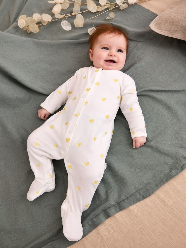 canard Jaune - Dors-bien bébé JoJo Maman Bébé en coton brodé - Image 6 of 7