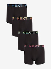 Black Ombre Waistband 4 pack A-Front Cotton Rich Boxers - Image 1 of 7