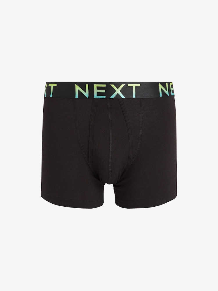 Black Ombre Waistband 4 pack A-Front Cotton Rich Boxers - Image 3 of 7