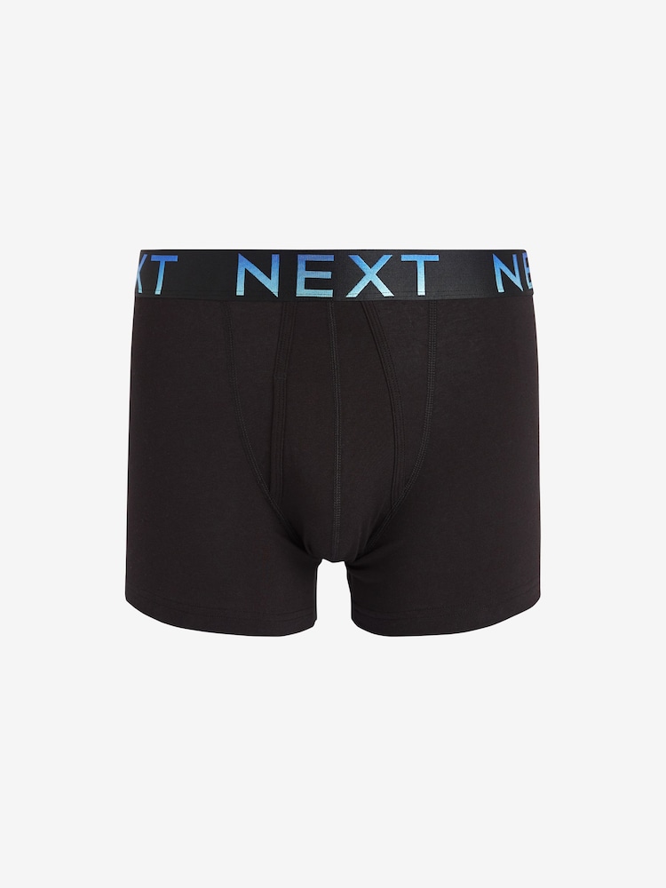 Black Ombre Waistband 4 pack A-Front Cotton Rich Boxers - Image 5 of 7