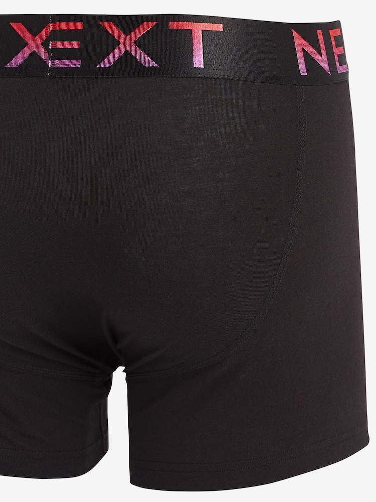 Black Ombre Waistband 4 pack A-Front Cotton Rich Boxers - Image 7 of 7