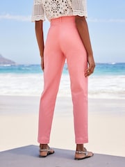 Pink Casual Chino Cotton Taper Trousers - Image 1 of 6