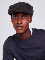MOSS Grey Melton Flat Cap - Image 2 of 3