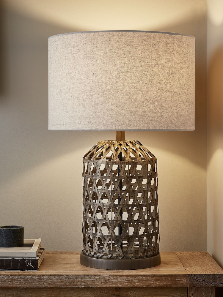Village At Home Natural Beaton Woven Rattan Table Lamp - Image 1 of 2