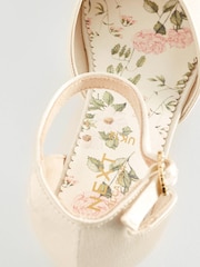 Elfenbein - Blumenmädchen-Schuhe mit Knöchelriemen und niedrigem Absatz für besondere Anlässe - Bild 5 von 5