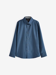 Indigo Blue Long Sleeve Smart Trimmed Shirt (3-16yrs) - Image 1 of 2