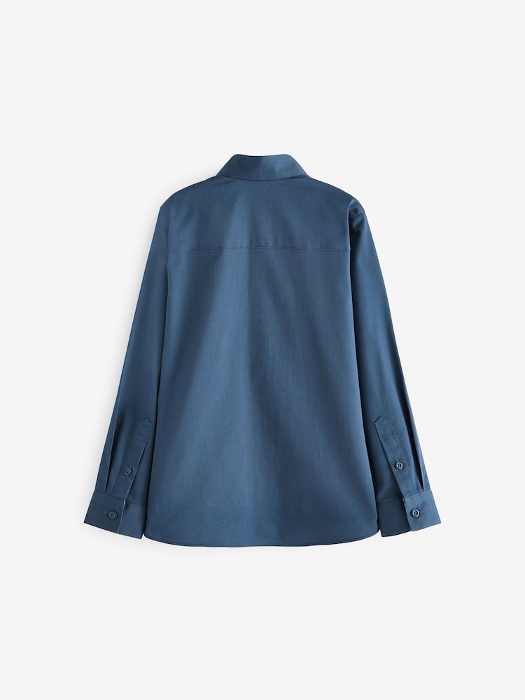 Indigo Blue Long Sleeve Smart Trimmed Shirt (3-16yrs) - Image 2 of 2