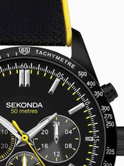 Sekonda Mens Black Canvas Strap Chronograph Watch - Image 4 of 6