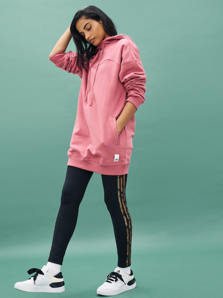 adidas Pink Lounge Fleece Hoodie - Image 2 of 11