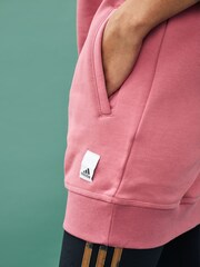 adidas Pink Lounge Fleece Hoodie - Image 4 of 11