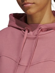 adidas Pink Lounge Fleece Hoodie - Image 6 of 11
