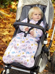 JoJo Maman Bébé Pink Dino 2.5 Tog Travel Baby Sleeping Bag - Image 1 of 5