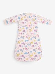 JoJo Maman Bébé Pink Dino 2.5 Tog Travel Baby Sleeping Bag - Image 2 of 5