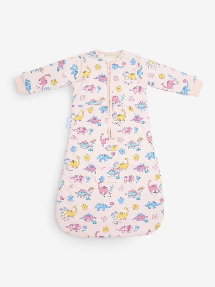 JoJo Maman Bébé Pink Dino 2.5 Tog Travel Baby Sleeping Bag - Image 2 of 5