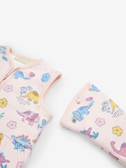 JoJo Maman Bébé Pink Dino 2.5 Tog Travel Baby Sleeping Bag - Image 4 of 5