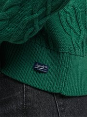 Superdry Green Vintage Cotton Cable Knit Jumper - Image 5 of 6