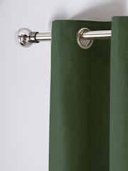 Fusion Green Sorbonne Eyelet 100% Cotton Room Darkening Curtains - Image 2 of 4