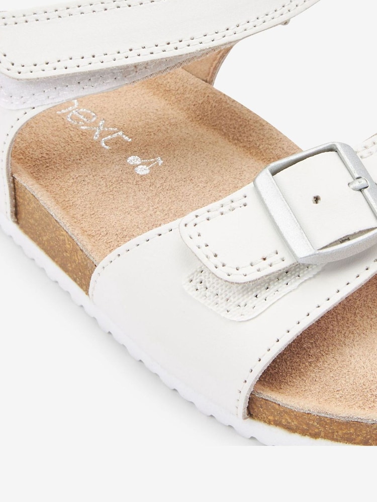 White Leather Wide Fit (G) Leather Corkbed Sandals - Image 5 of 5 White Leather Wide Fit (G) Leather Corkbed Sandals - Image 5 of 5