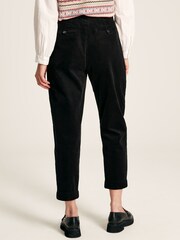 Joules Calla Black Cord Tapered Leg Trousers - Image 2 of 6