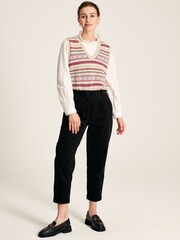 Joules Calla Black Cord Tapered Leg Trousers - Image 3 of 6