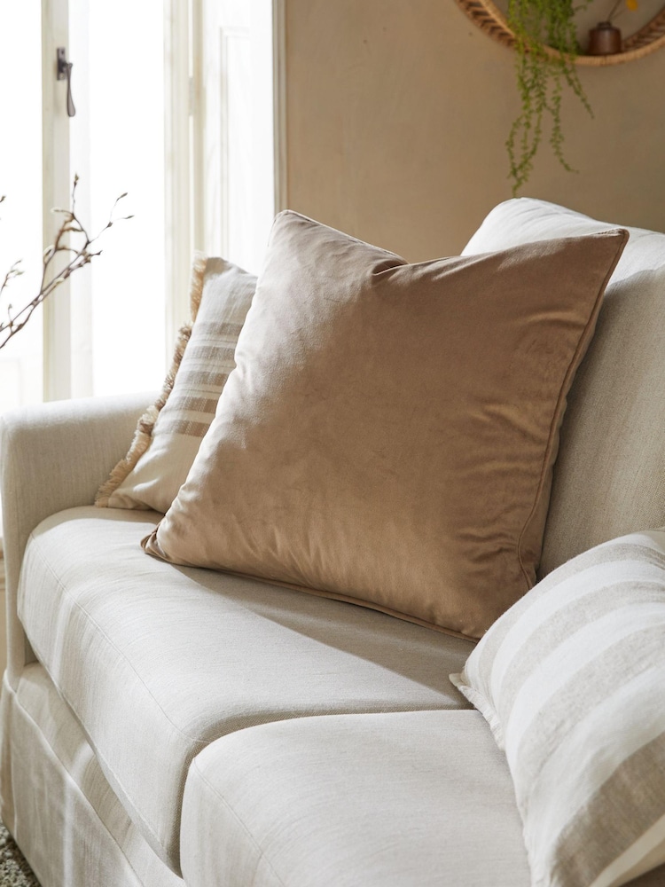 Mid Natural 59 x 59cm Matte Velvet Cushion - Image 2 of 5