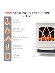 Warmlite Black Electric Freestanding Stove Heater LED Log Flame Effect - Image 1 of 1