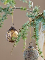 Bloomingville Set of 2 Gold Loha Hanging Decorations - Image 1 of 2