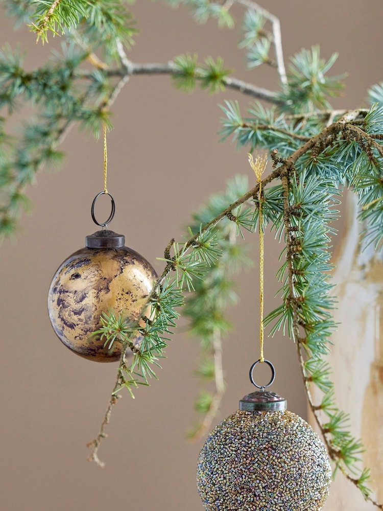 Bloomingville Set of 2 Gold Loha Hanging Decorations - Image 1 of 2
