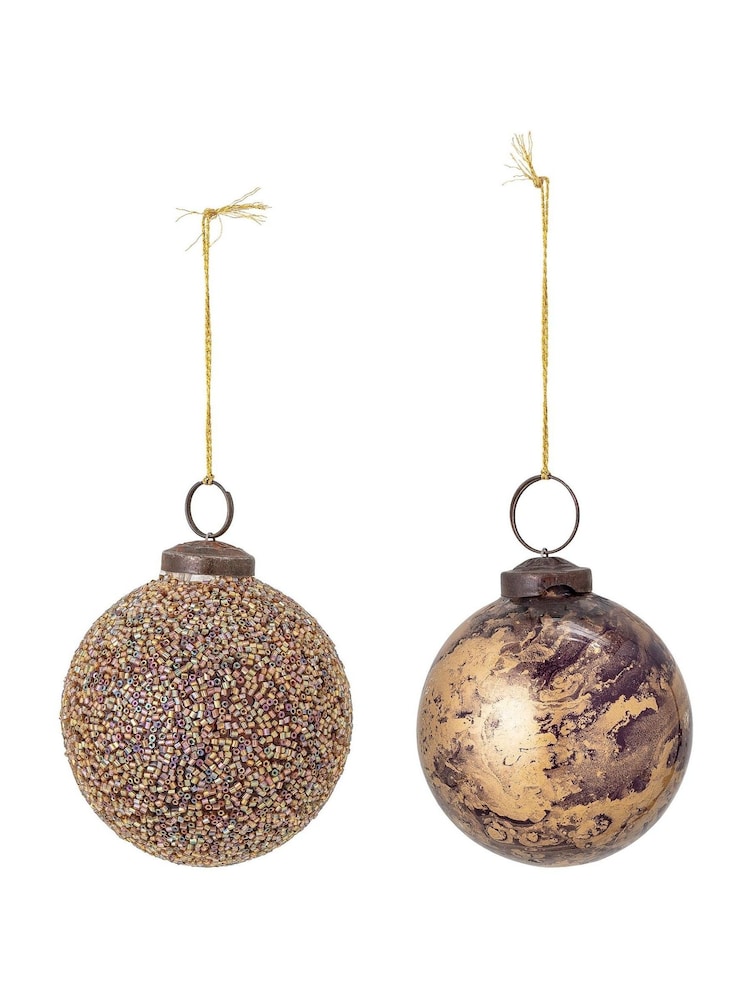 Bloomingville Set of 2 Gold Loha Hanging Decorations - Image 2 of 2