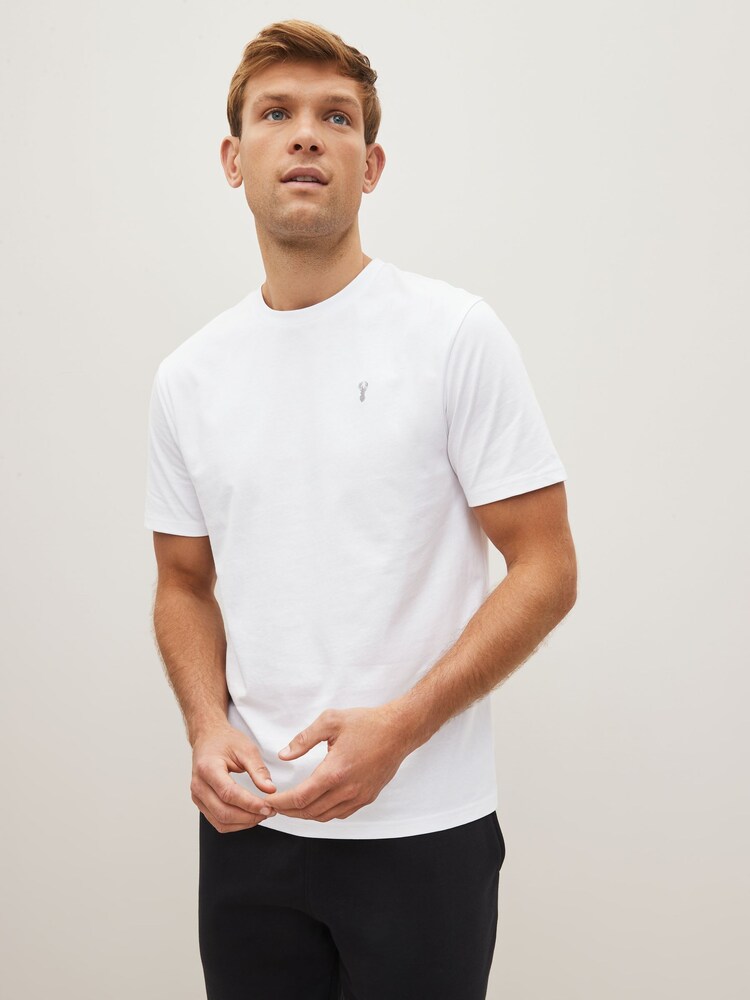 Black/Burgundy/White Stag Marl T-Shirts 3 Pack - Image 2 of 12